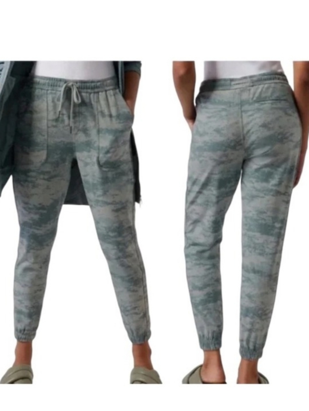 Athleta Fog Camo Farallon Joggers - Slate Green Camo